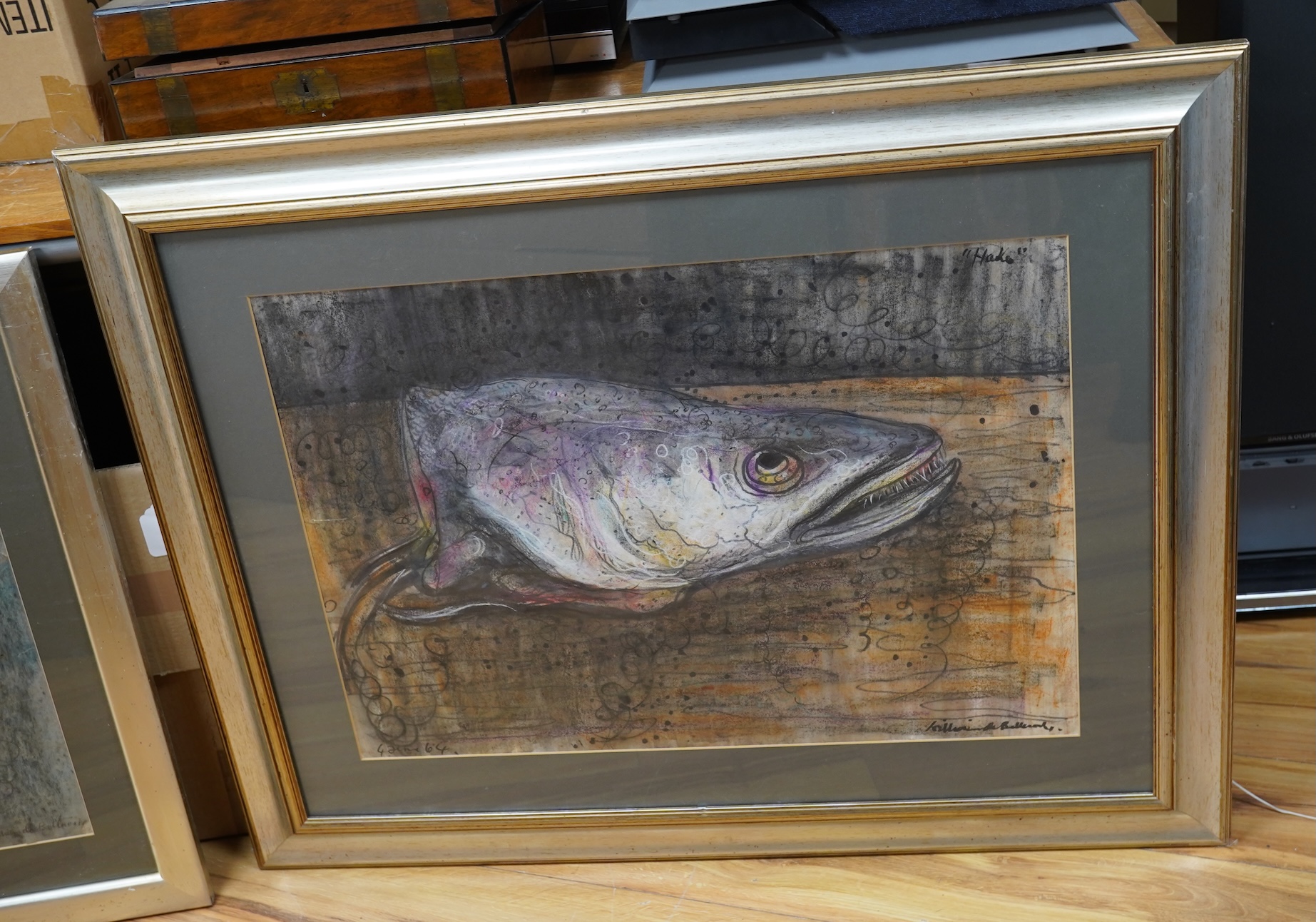 William de Belleroche (1912-1969), Still life of a dead fish, signed and dated 4th June ‘64, watercolour, 49 x 70cm